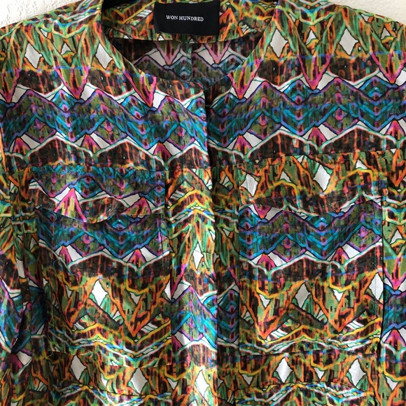 WON HUNDRED SHORT SILK BLOUSE/jacket - Picture 3 of 9